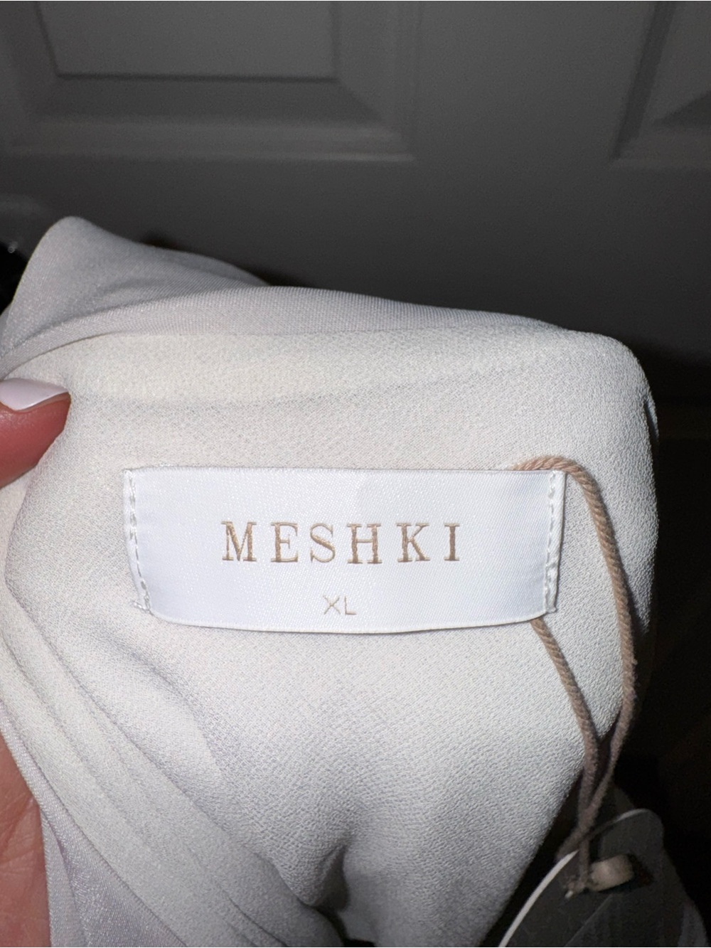 Meshki Nadia Maxi Satin Dress with Back Cowl in Silver Sz XL - Picture 13 of 16